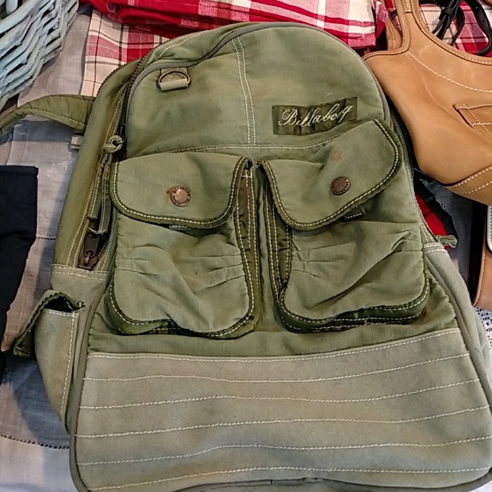 Billabong Olive Green Canvas Backpack